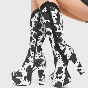 COWGIRL PLATFORM KNEE HIGH BOOTS | Size 10 NIB